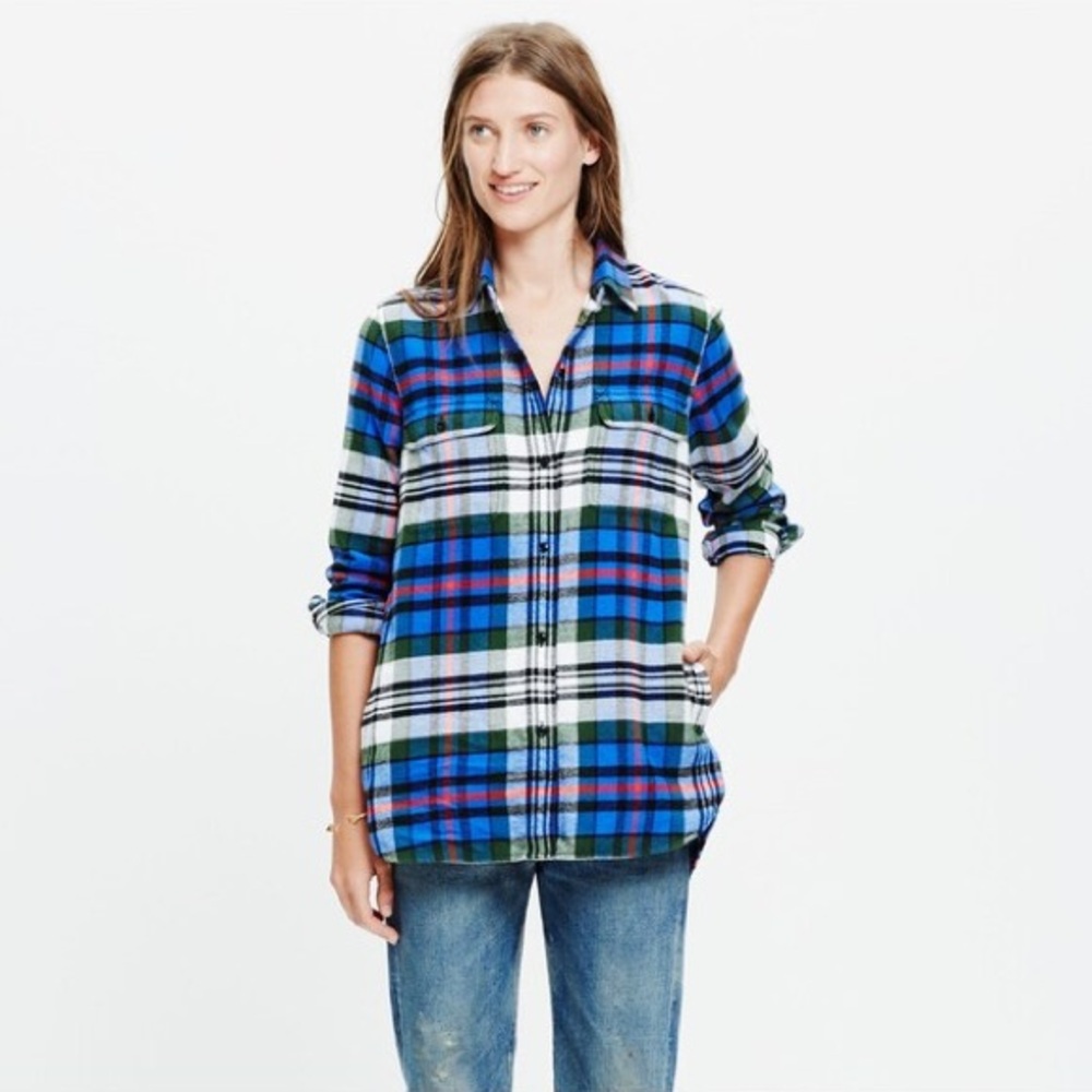 Madewell Larchmont Plaid Flannel Ex-Boyfriend Shirt